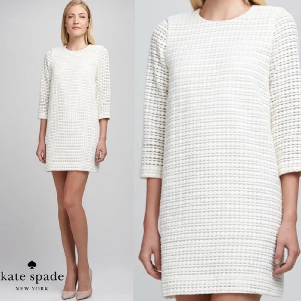 Kate Spade New York Ashby Dress Winter Seaside Cream Women's Size 4 NWT $448